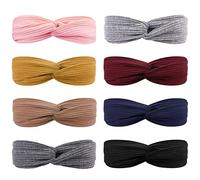 DRESHOW 8 Piezas Diademas Para Mujer Criss Cross Anudado Elástico Banda para el Cabello Stretchy Head Wrap Twisted Accesorios para el Cabello