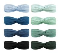 DRESHOW 8 Piezas Diademas Para Mujer Criss Cross Anudado Elástico Banda para el Cabello Stretchy Head Wrap Twisted Accesorios para el Cabello