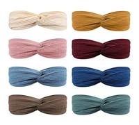 DRESHOW 8 Piezas Diademas Para Mujer Criss Cross Anudado Elástico Banda para el Cabello Stretchy Head Wrap Twisted Accesorios para el Cabello