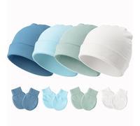 DRESHOW Bebé Gorro y Guantes para Bebé Recién Nacido Bebé Beanie Sombrero para Bebés Niños Gorros