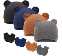 DRESHOW Bebé Gorro y Guantes para Bebé Recién Nacido Bebé Beanie Sombrero para Bebés Niños Gorros