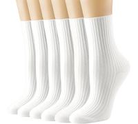 DRESHOW Calcetines de Tripulación de Algodón Neutro para Mujer Lindos Calcetines Deportivos Estéticos para Uso Informal