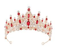 DRESHOW Corona de Cumpleaños para Mujeres Tiara de Cristal para Niñas Decoraciones para el Cabello Accesorios de Boda Corona de Purpurina Diademas para Fiestas de Princesas