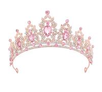 DRESHOW Corona de Cumpleaños para Mujeres Tiara de Cristal para Niñas Decoraciones para el Cabello Accesorios de Boda Corona de Purpurina Diademas para Fiestas de Princesas