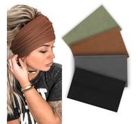 DRESHOW Diadema de Pelo Anchas Mujer Deporte Yoga Correr Elástico Antideslizantes Cinta para El Pelo Mujer Headband Accesorios 4 Piezas
