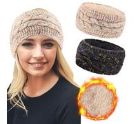 DRESHOW Diadema de Punto Cálido para Mujer Calentador de Orejas de Invierno Diademas de Ganchillo Bandas Gruesas para el Pelo de Lana