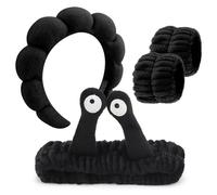 DRESHOW Diadema de Spa para Lavarse la Cara Muñequera de Caracol Diademas Elásticas de Maquillaje Juego de Dibujos Animados Esponja de Rizo Suave Diadema de Maquillaje Antideslizante para Mujeres