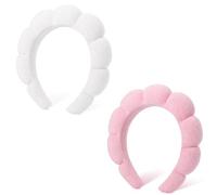 DRESHOW Diadema Spa para Mujeres Diadema con Esponja para Lavarse la Cara Nubes Suave Tejido de Rizo Diademas para el Cuidado de la Piel Maquillaje