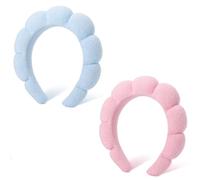 DRESHOW Diadema Spa para Mujeres Diadema con Esponja para Lavarse la Cara Nubes Suave Tejido de Rizo Diademas para el Cuidado de la Piel Maquillaje