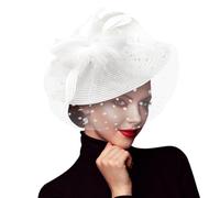 DRESHOW Fascinators Sombrero de Mujer Flor de Malla de Plumas Fascinator Boda Cocktail Tea Party Sombreros Tocados para Niñas y Mujeres