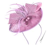 DRESHOW Flor con una Sola Flecha Fascinators Sombrero de Plumas Diadema y un Clip Bifurcado Tocados de Novia Derby Fascinator Pillbox Sombrero Tocado Para Niñas y Mujeres