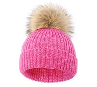 DRESHOW Gorro Bebe Invierno Gorro Lana Niño Sombreros Unisex de Punto Suave para Niños y Niñas con Pompón Bonito Gorros Cálidos para Niños de 2-8 Años