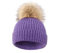 DRESHOW Gorro Bebe Invierno Gorro Lana Niño Sombreros Unisex de Punto Suave para Niños y Niñas con Pompón Bonito Gorros Cálidos para Niños de 3-24 Meses