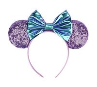DRESHOW Orejas de Ratón Diademas con Lazo Decoración de Fiesta con Purpurina Disfraz de Cosplay para Niñas y Mujeres