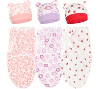 DRESHOW Recién Nacido Swaddle Manta Sombrero Set Bebé Swaddles Infantil Ajustable Sleep Sack para 0-3 Meses Niñas Niños