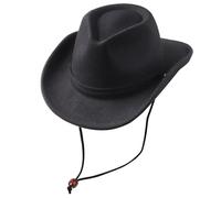 DRESHOW Sombrero Cowboy Niños Niñas Western Fedora Fieltro Hebilla de Cinturón Sombreros Retro Panamá con cordón de Cuerda Unisex Enrollado Gorras para Niños 4-12 Años