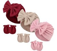 DRESHOW Sombreros y Gorras y Guantes para Bebé Recién Nacido Bebé Beanie Sombrero para Bebés Niñas Niños Gorros 0-6 Meses