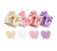 DRESHOW Sombreros y Manoplas para Bebé Recién Algodón Gorritos y Guantes para Niñas Niños 0-6 Meses
