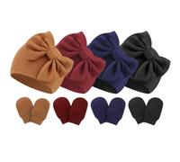 DRESHOW Sombreros y Manoplas para Bebé Recién Algodón Gorritos y Guantes para Niñas Niños 0-6 Meses