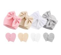 DRESHOW Sombreros y Manoplas para Bebé Recién Algodón Gorritos y Guantes para Niñas Niños 0-6 Meses