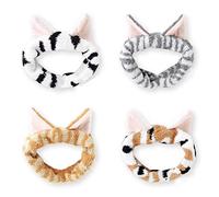 DRESHOW Spa Diademas faciales Toallas de Tela de rizo Diademas Linda Oreja de Gato Diademas para Mujeres Mascarilla de Maquillaje Diademas