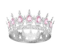 DRESHOW Tiara Redonda Corona Redonda Completa Reina de Cristal Tiaras Barrocas Diamantes de Imitación Brillantes para Niñas y Mujeres Boda Fiesta de Cumpleaños