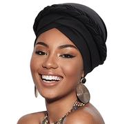 DRESHOW Turbante Africano para Mujeres Preatado Trenzado Envoltura de Cabeza Sombreros Moda Gorra de Dormi Gorro cáncer de quimio