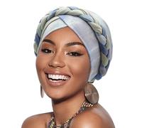 DRESHOW Turbante Africano para Mujeres Preatado Trenzado Envoltura de Cabeza Sombreros Moda Gorra de Dormi Gorro cáncer de quimio