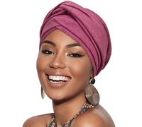 DRESHOW Turbante Africano para Mujeres Preatado Trenzado Envoltura de Cabeza Sombreros Moda Gorra de Dormi Gorro cáncer de quimio