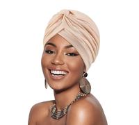 DRESHOW Turbante Africano para Mujeres Preatado Trenzado Envoltura de Cabeza Sombreros Moda Gorra de Dormi Gorro cáncer de quimio
