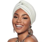 DRESHOW Turbante Africano para Mujeres Preatado Trenzado Envoltura de Cabeza Sombreros Moda Gorra de Dormi Gorro cáncer de quimio