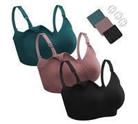 Dresime Sujetadores Lactancia, 3 Piezas Sin Aros Sujetadores de Maternidad Ultra Confort Sujetador Premama para Mujeres con con Extra brazaletes y Ganchos