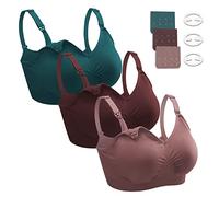 Dresime Sujetadores Lactancia, 3 Piezas Sin Aros Sujetadores de Maternidad Ultra Confort Sujetador Premama para Mujeres con con Extra brazaletes y Ganchos