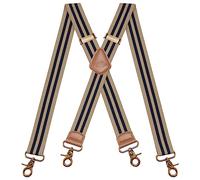 Dresime Tirantes para Pantalones con 4 Ganchos-Clips, Tirantes Vintage para Hombres y Mujeres Elásticos y Ajustables en Forma de X