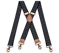 Dresime Tirantes para Pantalones con 4 Ganchos-Clips, Tirantes Vintage para Hombres y Mujeres Elásticos y Ajustables en Forma de X
