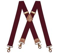 Dresime Tirantes para Pantalones con 4 Ganchos-Clips, Tirantes Vintage para Hombres y Mujeres Elásticos y Ajustables en Forma de X