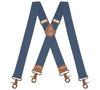 Dresime Tirantes para Pantalones con 4 Ganchos-Clips, Tirantes Vintage para Hombres y Mujeres Elásticos y Ajustables en Forma de X