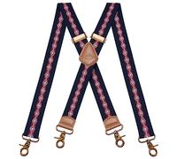 Dresime Tirantes para Pantalones con 4 Ganchos-Clips, Tirantes Vintage para Hombres y Mujeres Elásticos y Ajustables en Forma de X