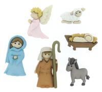 Dress It Up 7473 - Botones decorativos de Piezas para Belén de Navidad, Multicolor