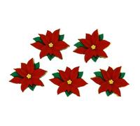 Dress It Up Botones con forma de flor de Navidad roja de Pascua - por paquete