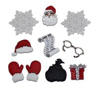Dress It Up Botones novedosos con forma de Navidad esperando a Papá Noel, por paquete