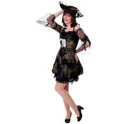 DRESS ME UP Disfraz Mujer Vestido Pirata Barroco Funkenmarie Multicolor S/M