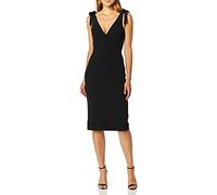 Dress The Population Lita Vestido sin Mangas para Mujer con Lazo - Negro - Small