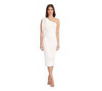 Dress the Population Vestido de Mujer asimétrico con Escote de Lazo, Blanco Roto, L