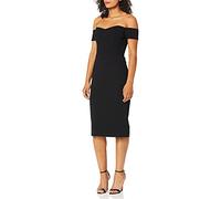 Dress The Population Vestido de Mujer de Bailey con Hombros Descubiertos de corazón - Negro - Medium