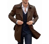 Dress to Impress Abrigo de invierno a medida para hombre con una elegante solapa y detalles funcionales (largo marrón)