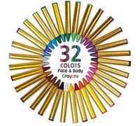 Dress Up America 32 Color Vibrante Stix Face Paint Mega Pack Crayones Seguros Y No Tóxicos para La Cara Y El Cuerpo