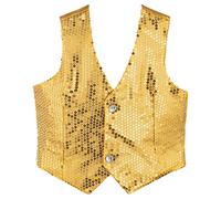 Dress Up America Chaleco de Lentejuelas Doradas Totalmente Forrado para Conjunto de Disfraz - Chaleco Dorado de Lentejuelas para Adultos para Conjunto de Vestirse y Juegos de Interpretación de Roles