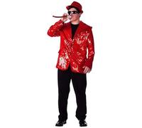 Dress Up America Chaqueta Roja de Lentejuelas Totalmente Forrada para Conjunto de Disfraz - Chaqueta Roja de Lentejuelas Forrada para Adultos para Conjunto de Disfraz y Juegos de Rol