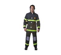 Dress Up America Disfraz De Combatiente De Fuego Negro Adulto - disfraz bombero adulto - Negro Traje de bombero para adultos - Disfraz de bombera adulta
